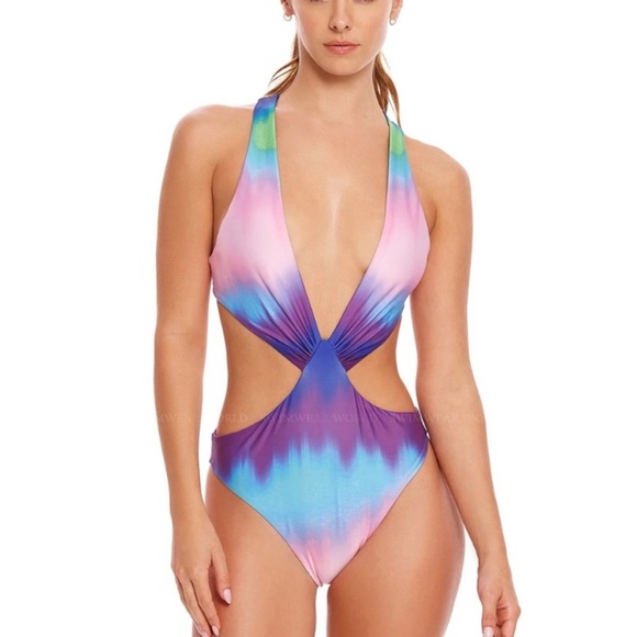New! Agua Bendita Malibu One Piece ombré cutout monokini Swimsuit 24482 - Picture 2 of 11